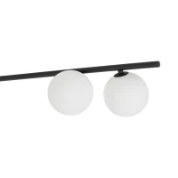4 x G9 wall light – linear, black, frosted glass globes - Image 3
