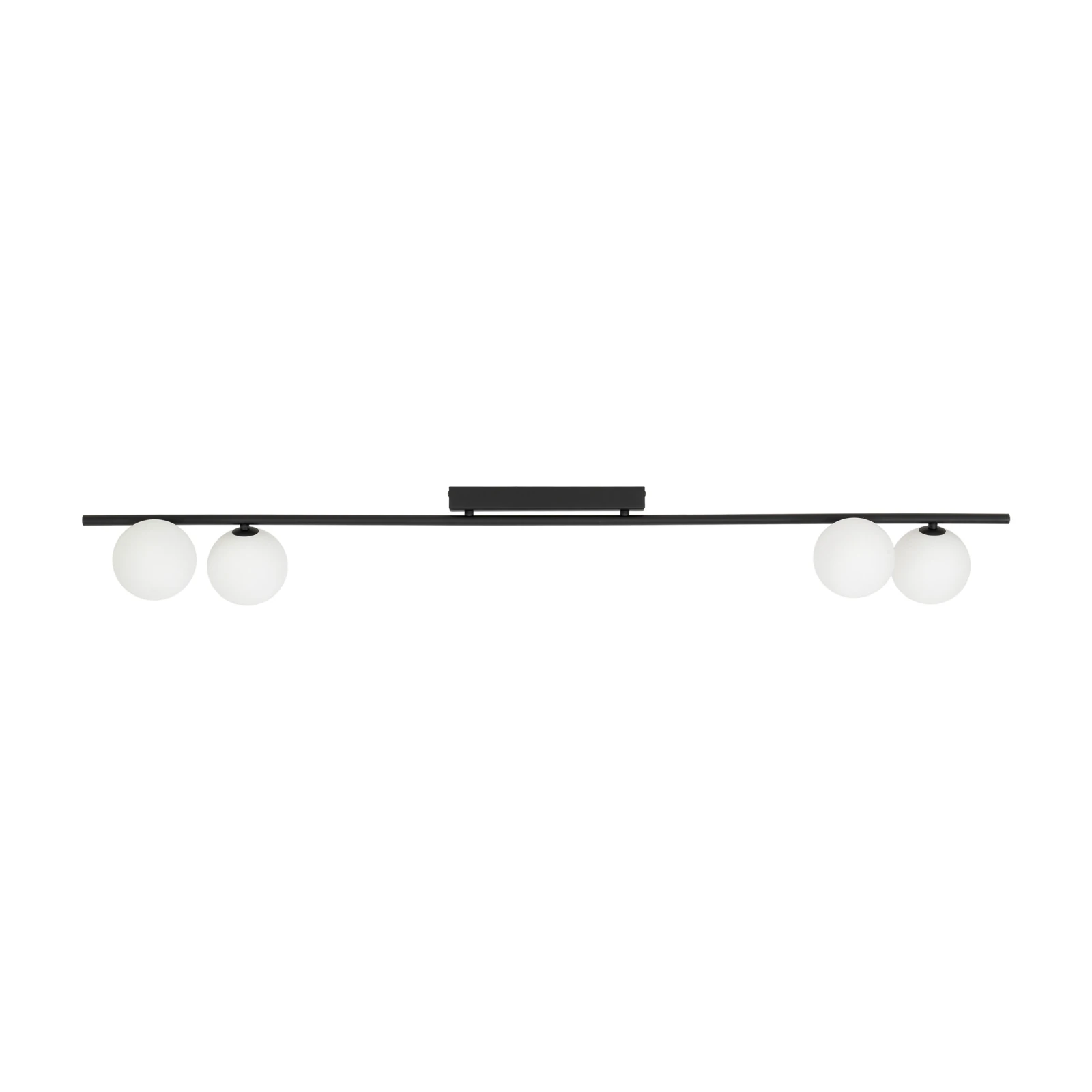 4 x G9 wall light – linear, black, frosted glass globes