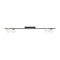 4 x G9 wall light – linear, black, frosted glass globes - Image 5