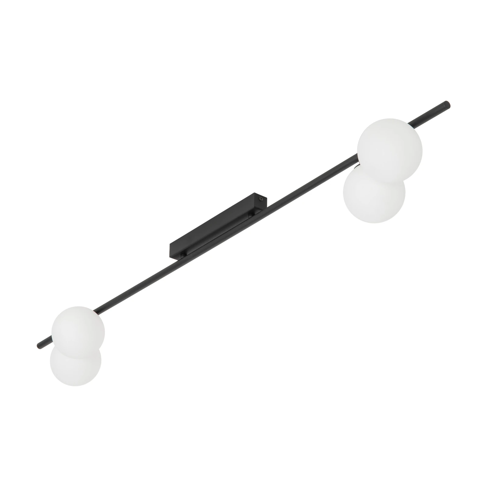 4 x G9 wall light – linear, black, frosted glass globes