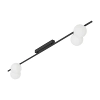 4 x G9 wall light – linear, black, frosted glass globes - Image 6