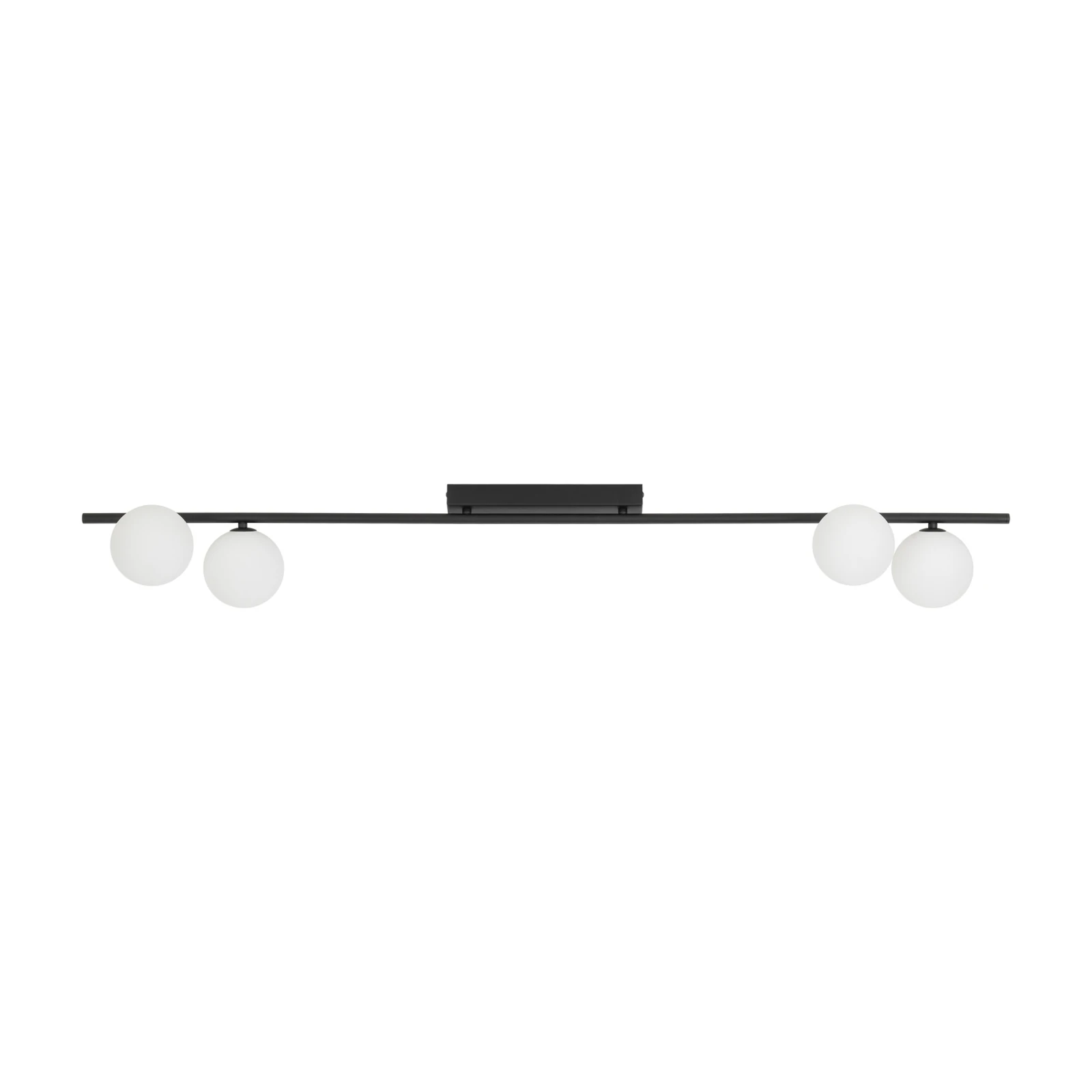 4 x G9 wall light – linear, black, frosted glass globes