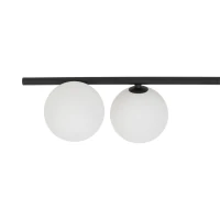 4 x G9 wall light – linear, black, frosted glass globes - Image 2