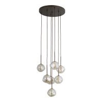 Pendant light 7x8 W – glass shades, brown, sculptural - Image 2