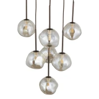 Pendant light 7x8 W – glass shades, brown, sculptural - Image 7