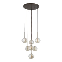 Pendant light 7x8 W – glass shades, brown, sculptural - Image 8