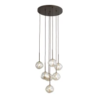 Pendant light 7x8 W – glass shades, brown, sculptural - Image 9