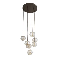 Pendant light 7x8 W – glass shades, brown, sculptural - Image 10