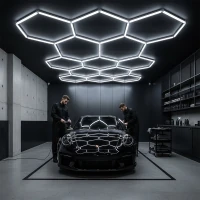LED ceiling panel 42 W – hexagonal, white, HONEY COMB - Image 1