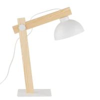 OSLO 15 W table lamp – natural wood, white, E27 - Image 5