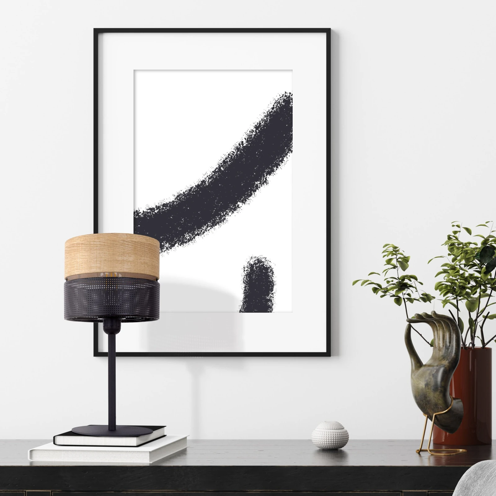 NICOL 15 W table lamp – perforated, black, E27
