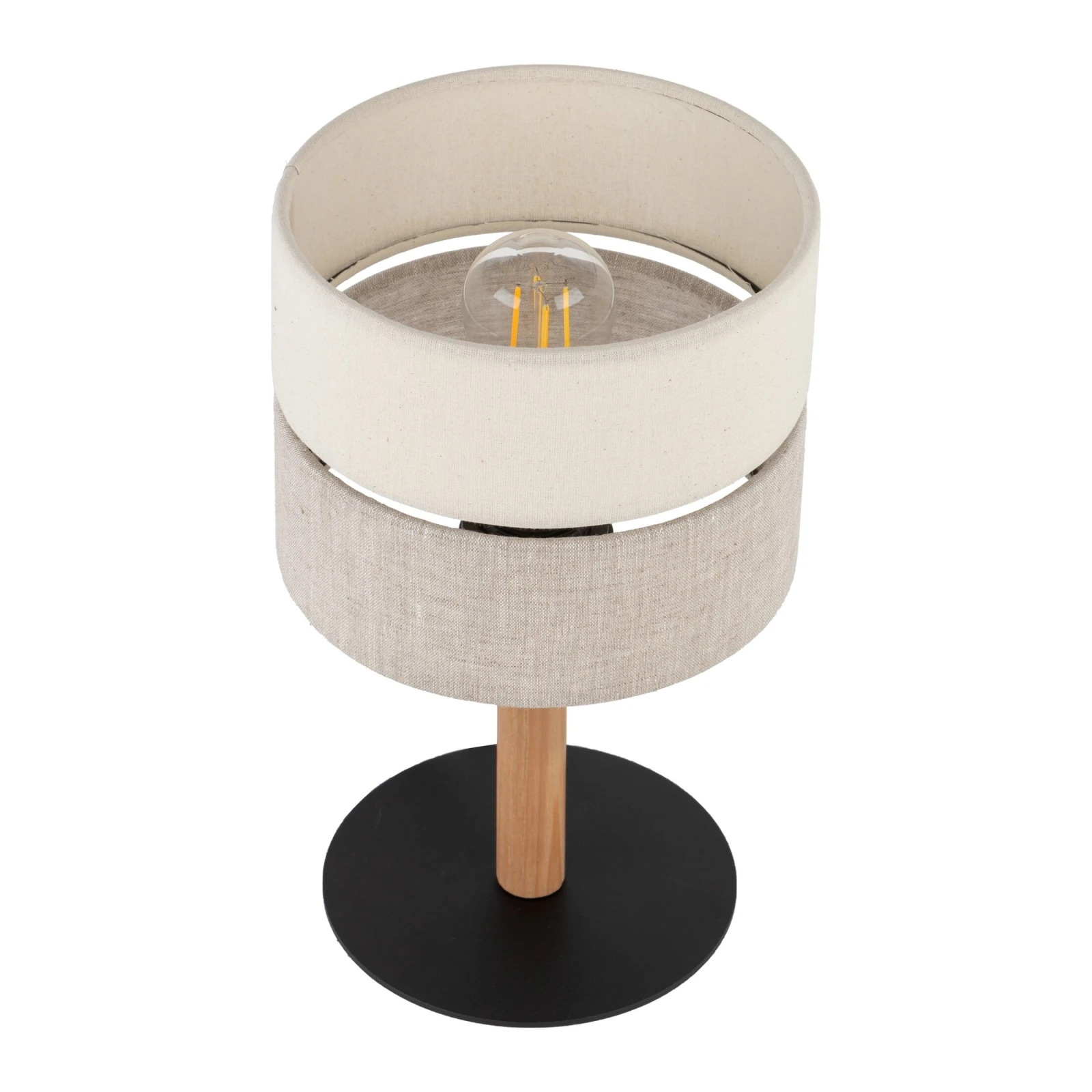ECO 15 W table lamp – fabric look, beige, E27