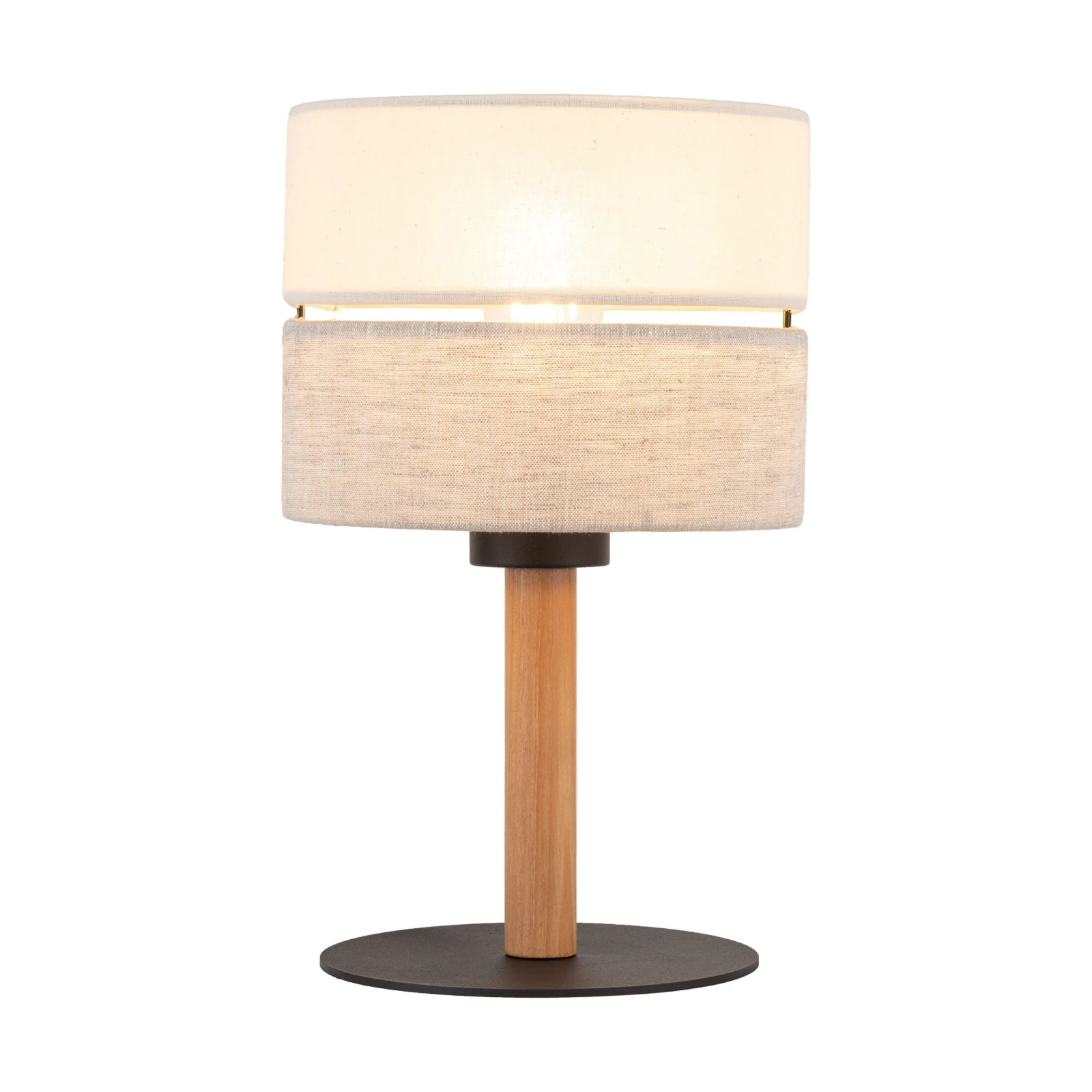 ECO 15 W table lamp – fabric look, beige, E27
