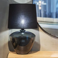 Table lamp 15 W – cylinder, black, glass accent - Image 3