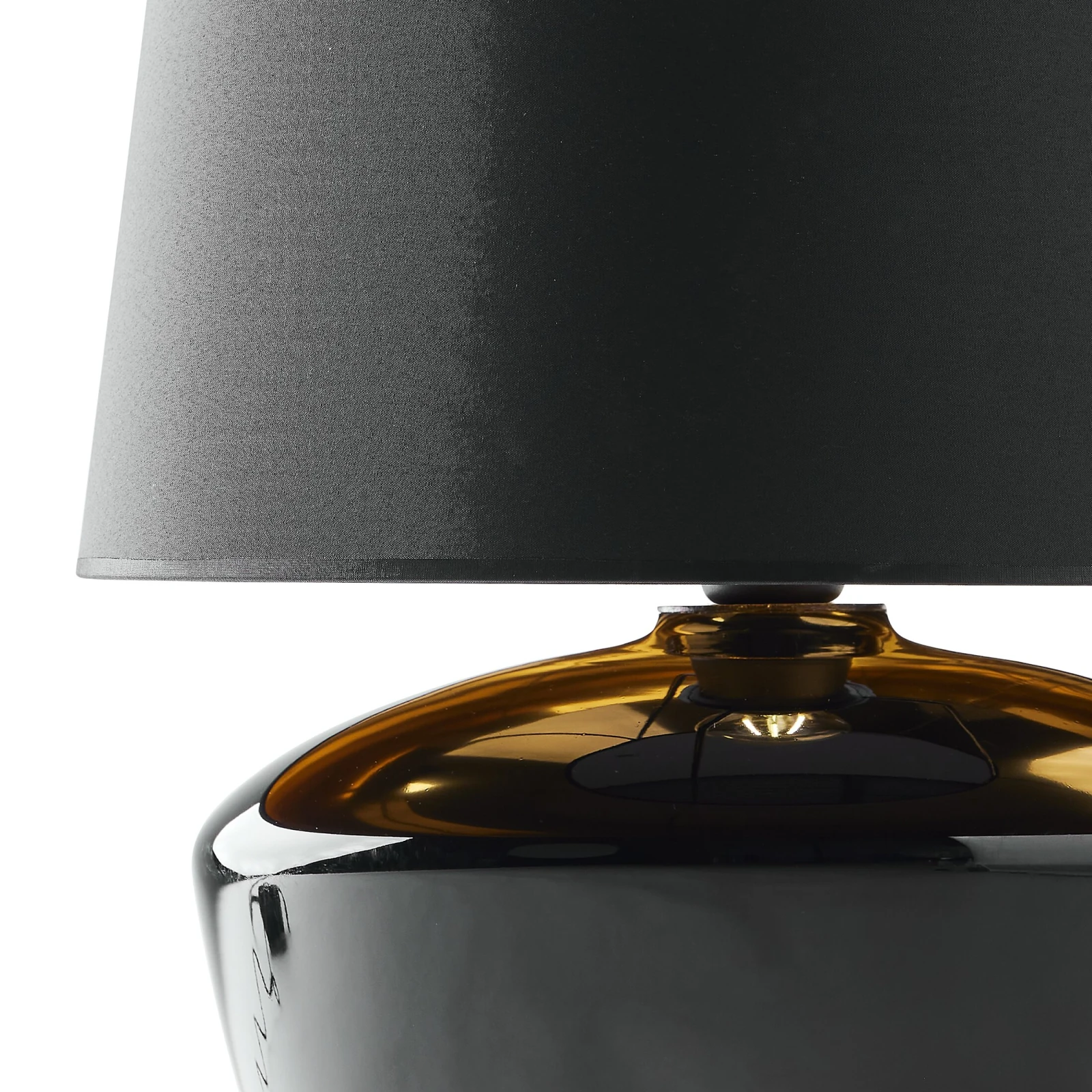 Table lamp 15 W – cylinder, black, glass accent
