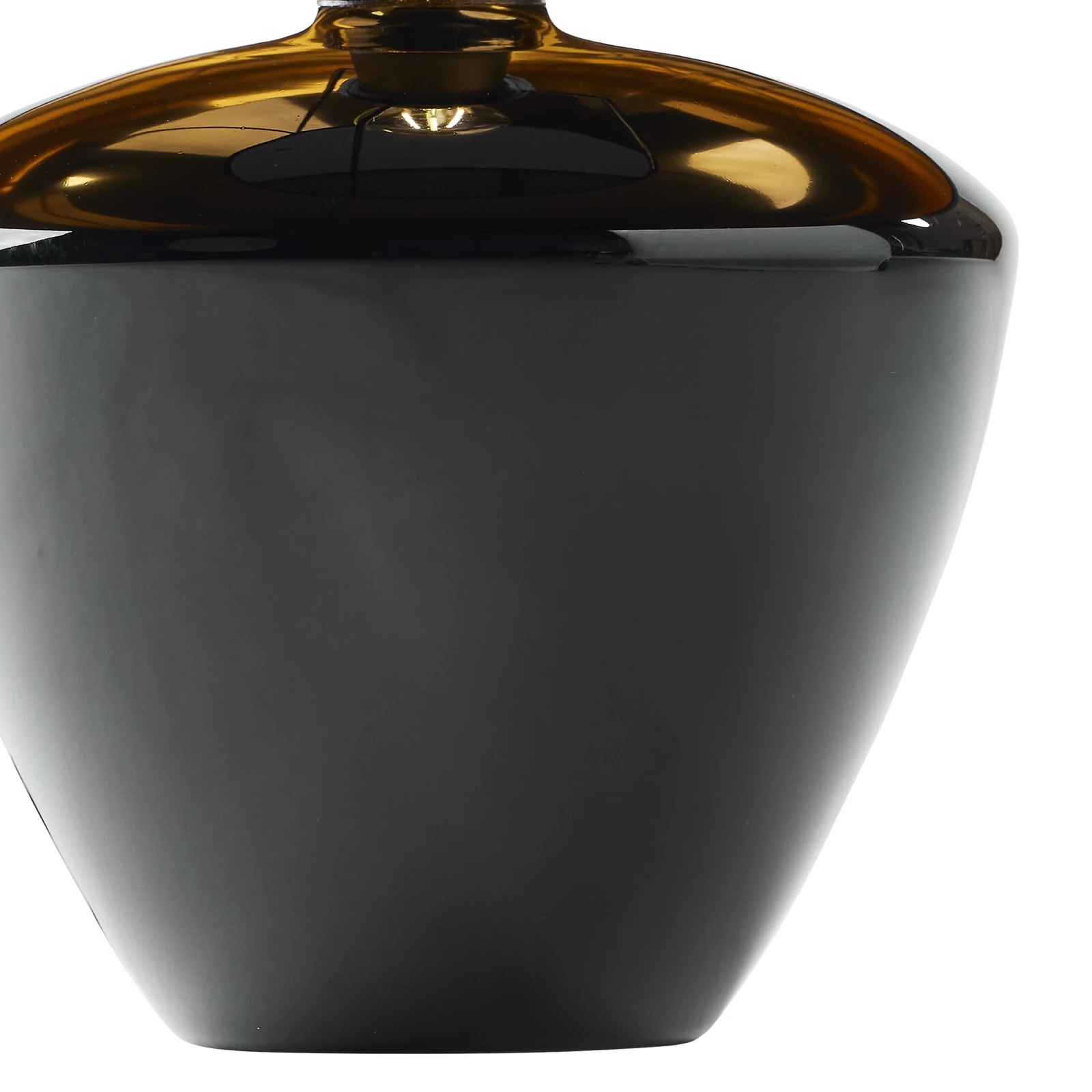 Table lamp 15 W – cylinder, black, glass accent
