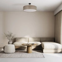 Ceiling light 60 W – round, beige, white and black, 4-bulb - Image 1