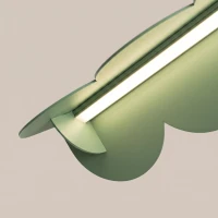 Pendant LED lamp 98.5 cm – scalloped linear shape, sage, CRI93 - Image 7