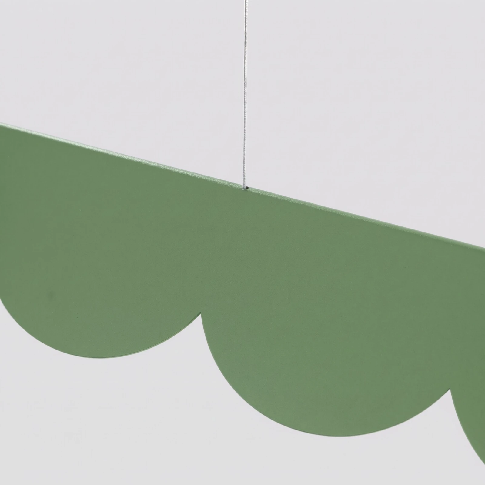 Pendant LED lamp 98.5 cm – scalloped linear shape, sage, CRI93