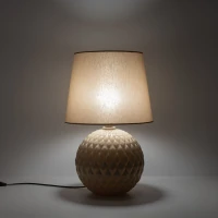Bedside lamp SANTANA 15 W – ecru and gold, E27 - Image 2