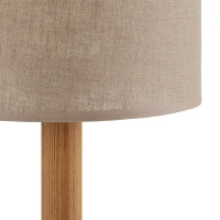 Table lamp 15 W – linen shade, black frame, natural wood detail - Image 3