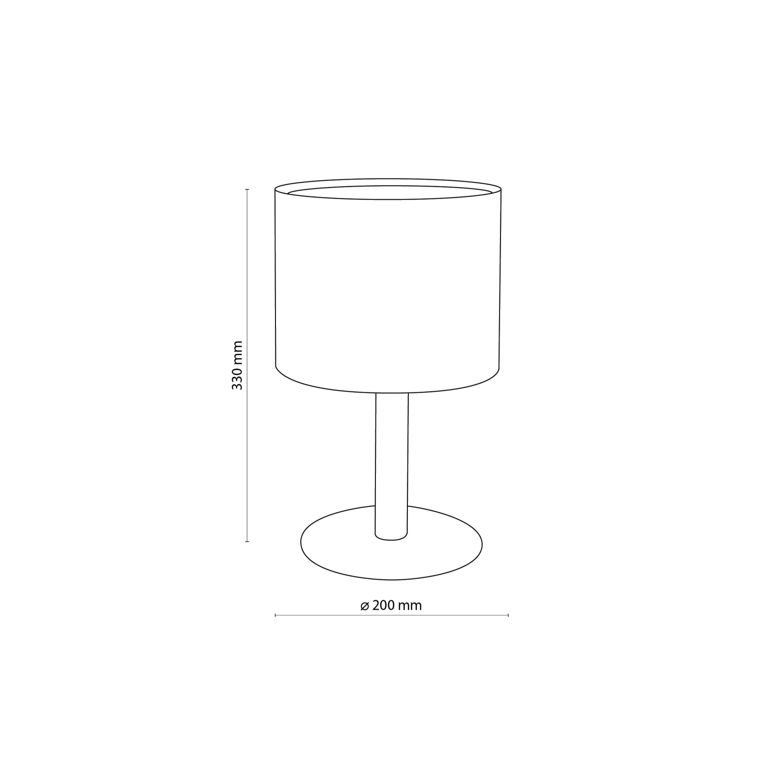 Table lamp 15 W – linen shade, black frame, natural wood detail