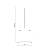 Pendant lamp 15 W – linen shade, black frame, natural wood accent - Image 3