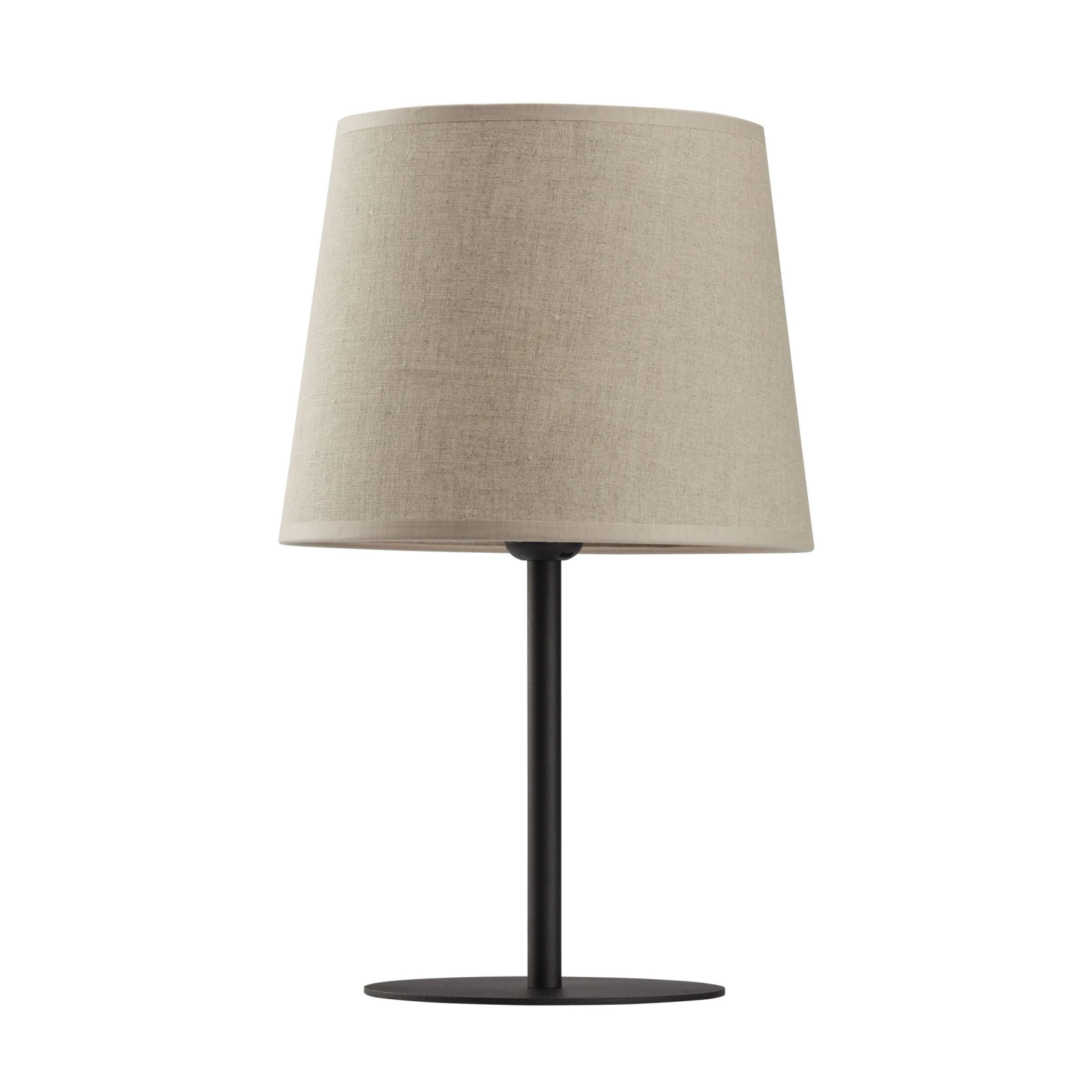 Bedside lamp 15 W – linen shade, black base, warm neutral look