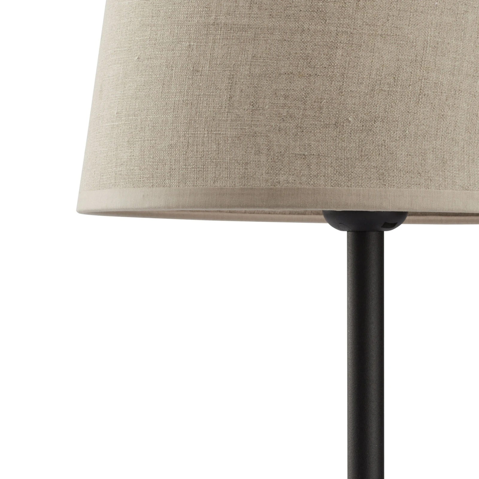 Bedside lamp 15 W – linen shade, black base, warm neutral look