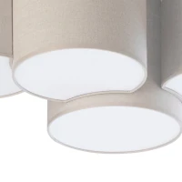 Ceiling lamp 4x15 W – cylinder shades, white and beige fabric - Image 4