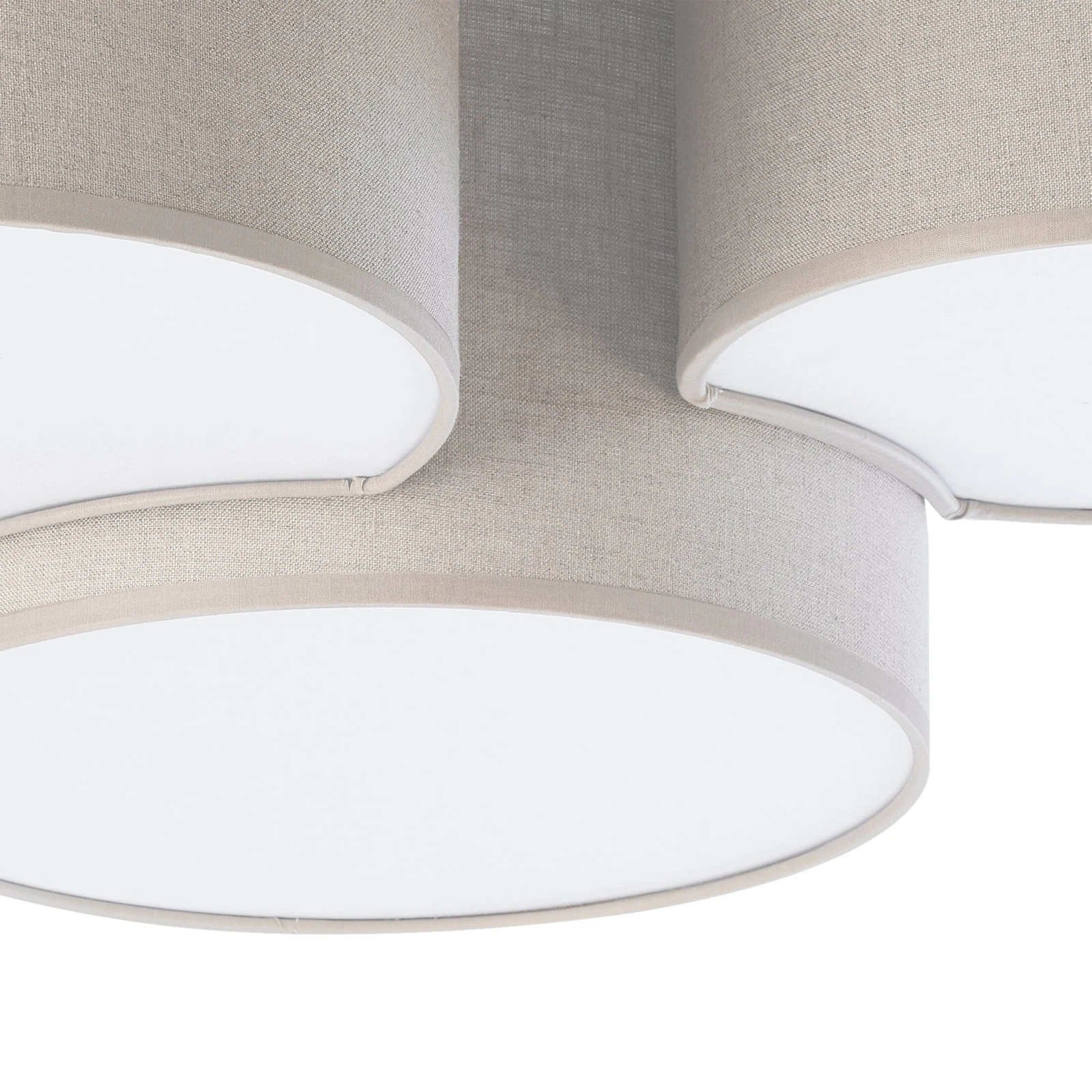 MONA ceiling lamp 3x15 W - cylinder shades, white and beige, 3 lights