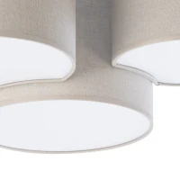 MONA ceiling lamp 3x15 W - cylinder shades, white and beige, 3 lights - Image 4