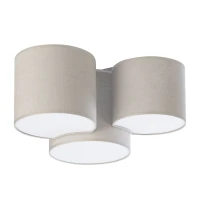 MONA ceiling lamp 3x15 W - cylinder shades, white and beige, 3 lights - Image 2