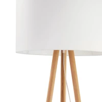 TOKYO floor lamp 15 W - tripod wood base, white fabric shade - Image 3