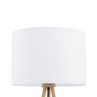TOKYO floor lamp – round white shade, natural wood tripod - Image 3