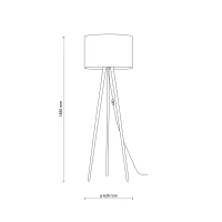 TOKYO floor lamp – round white shade, natural wood tripod - Image 5