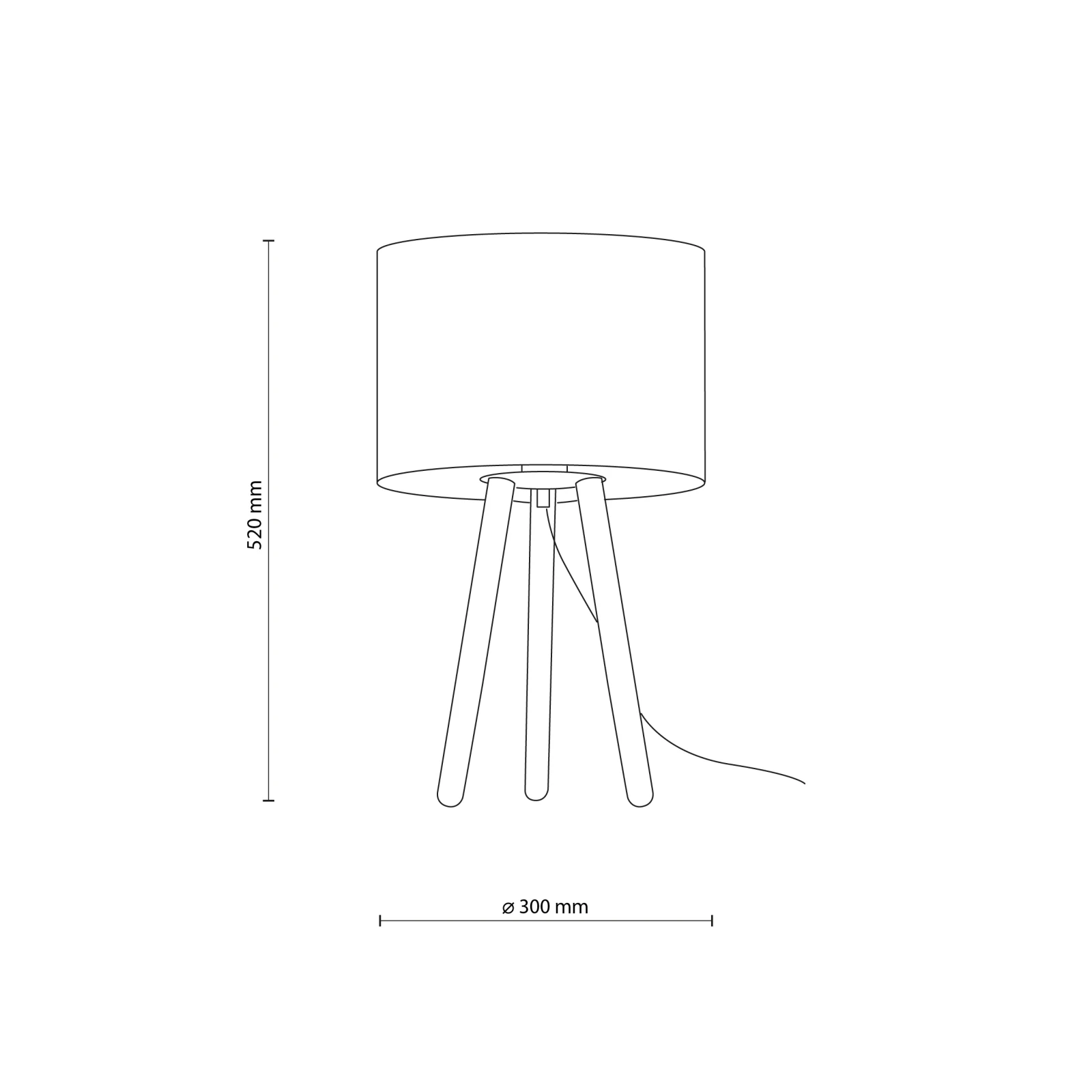 TOKYO table lamp – round beige shade, natural wood tripod