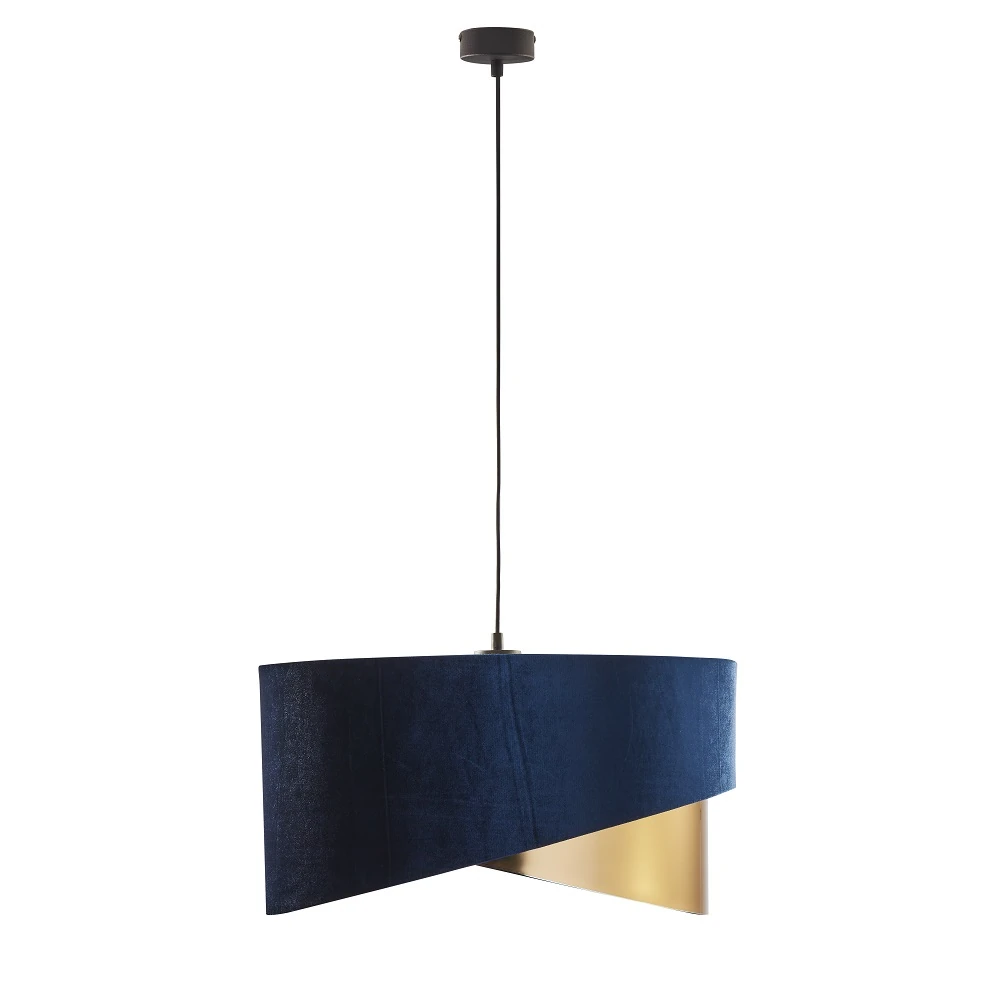 TERCINO 3 x 15 W pendant light – blue and gold shades