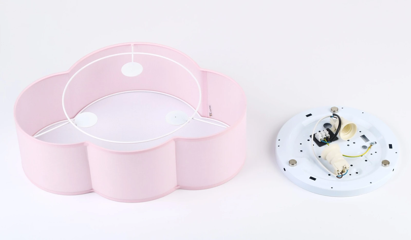 CLOUD ceiling and wall lamp 2x15 W – cloud shape, pink and white, E27