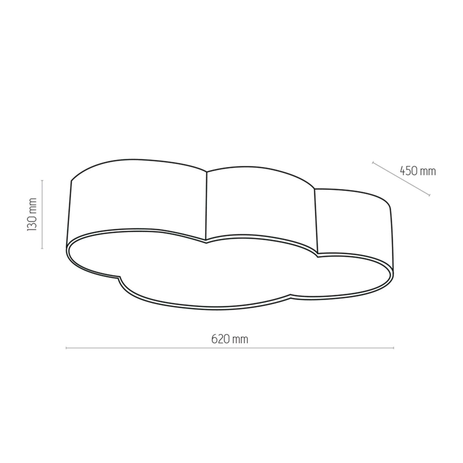 CLOUD ceiling and wall lamp 4x15 W – cloud shape, pink and white, E27