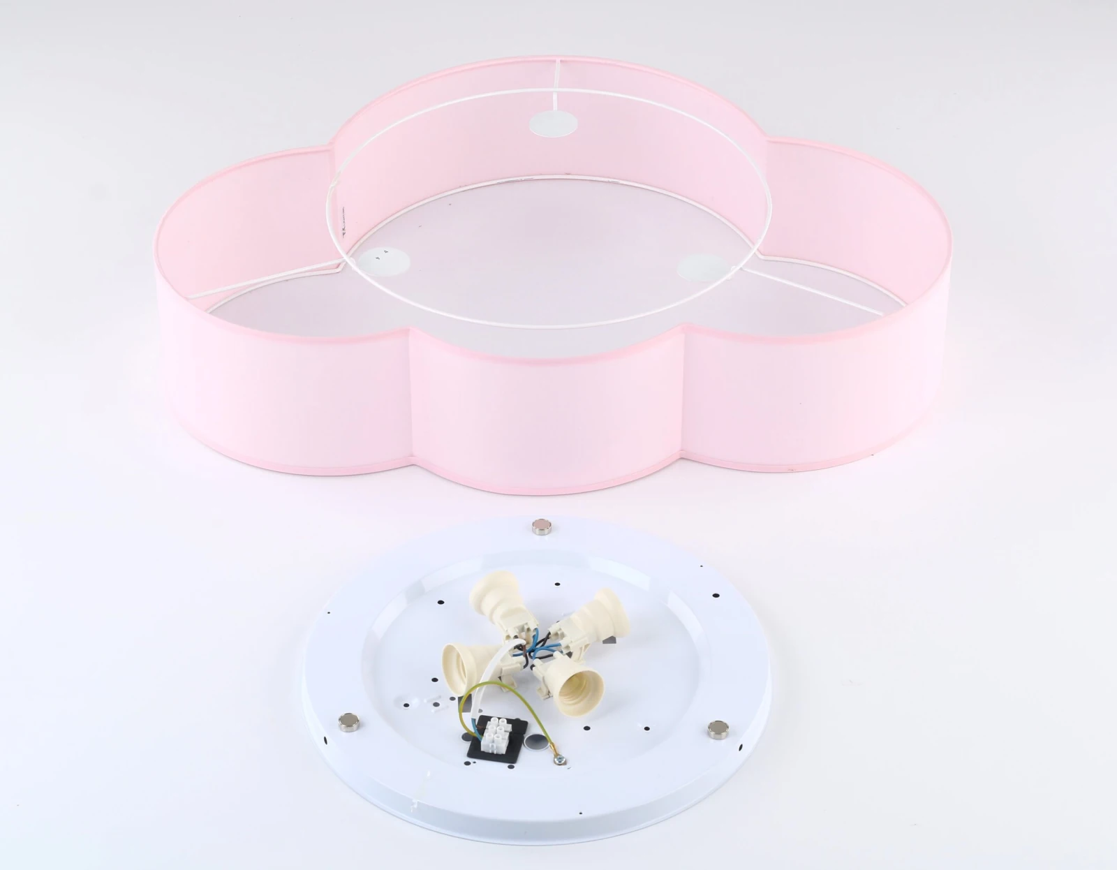 CLOUD ceiling and wall lamp 4x15 W – cloud shape, pink and white, E27