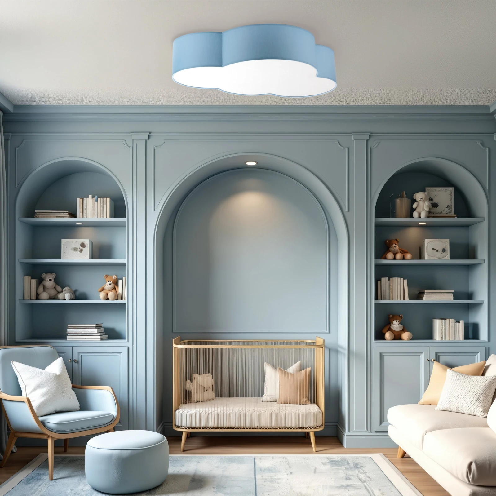 CLOUD ceiling and wall lamp 4x15 W – cloud shape, blue and white, E27