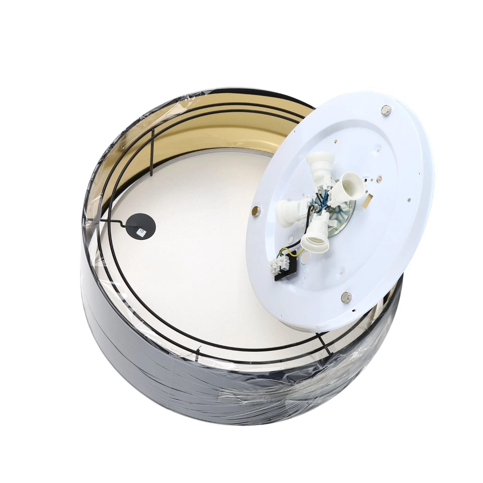 Ceiling light 4x15 W – round, black and gold, magnetic shades