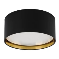 Ceiling light 4x15 W – round, black and gold, magnetic shades - Image 1