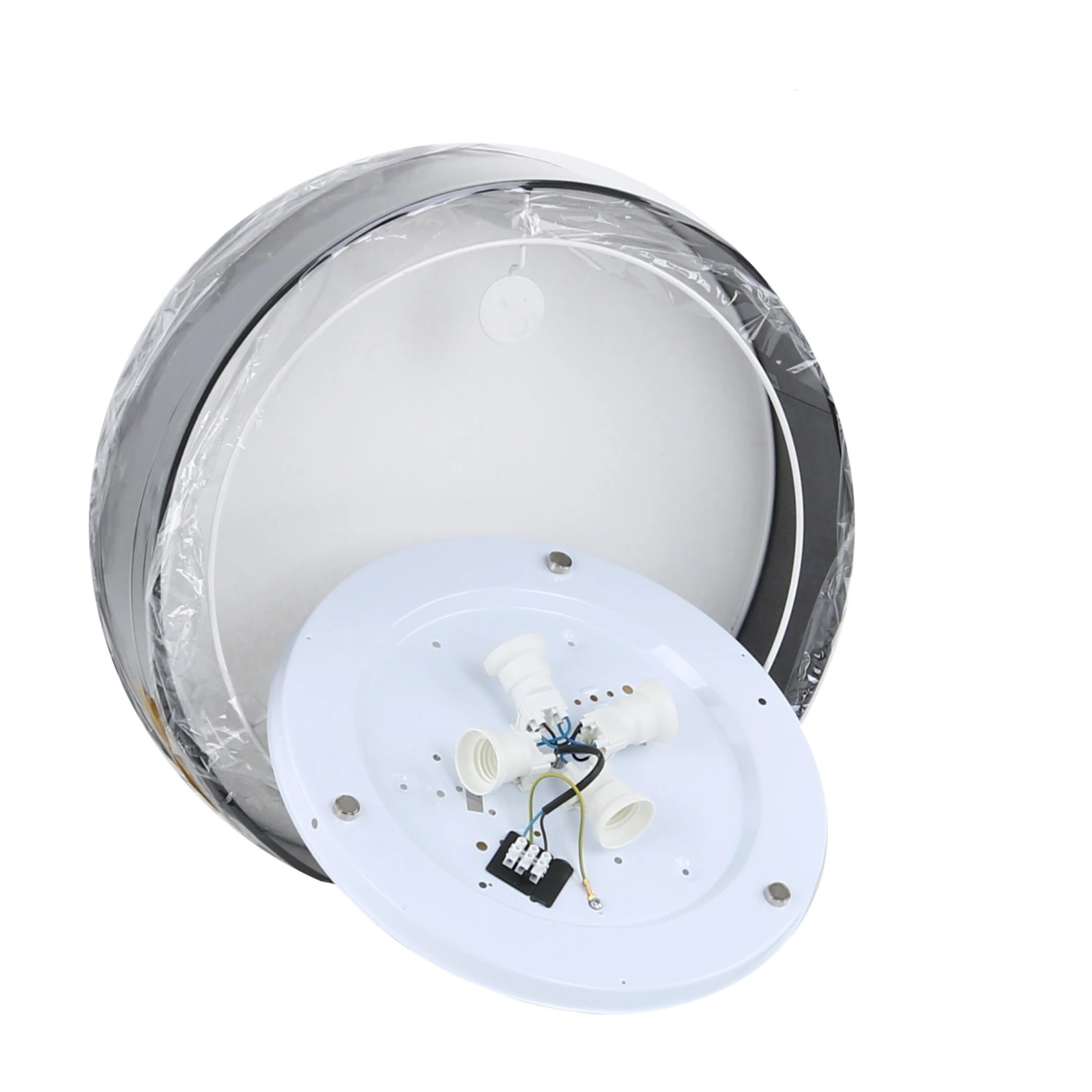 Ceiling light 4x15 W – round, black, magnetic shades