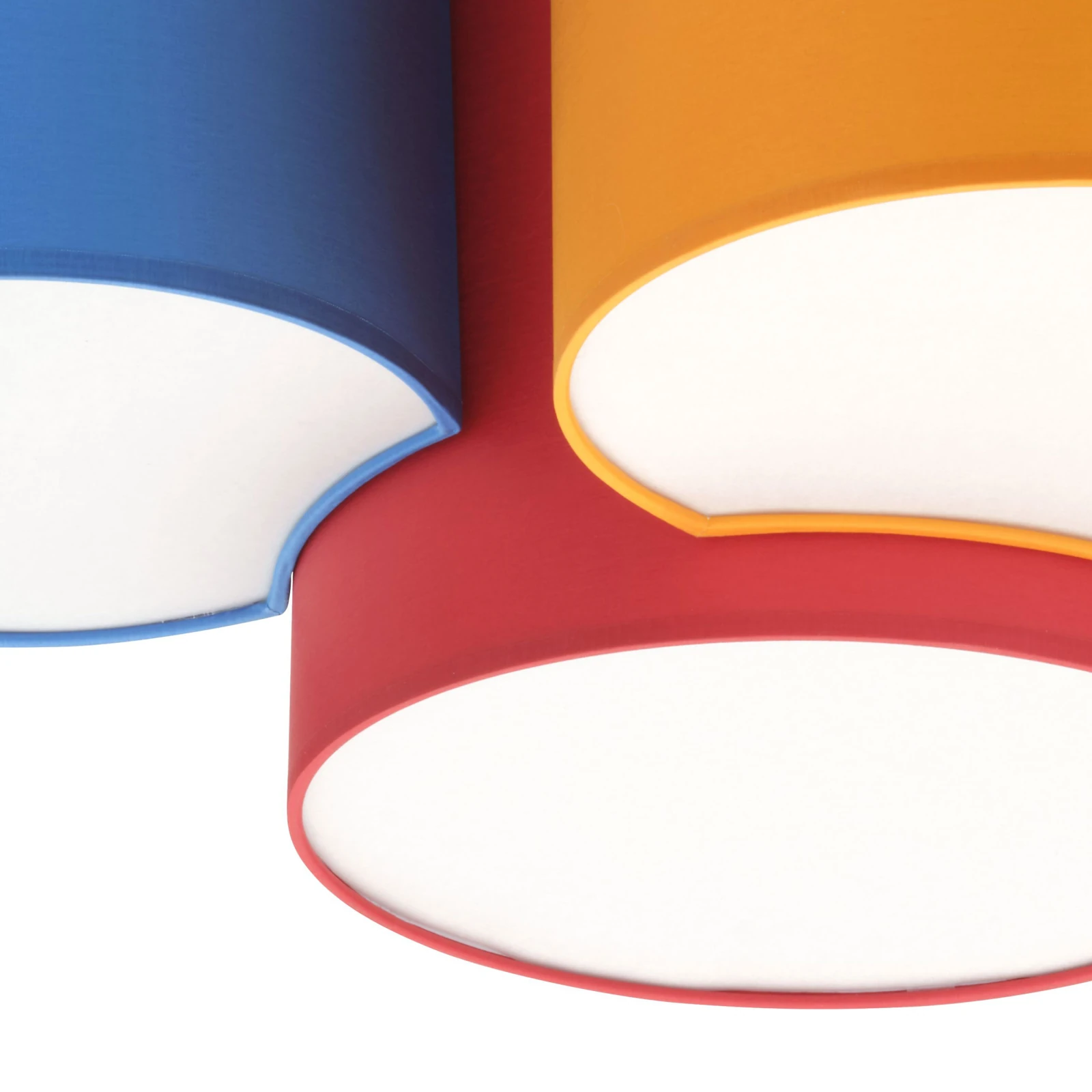 MONA KIDS ceiling light – 4 cylinders, white, multicolour accents