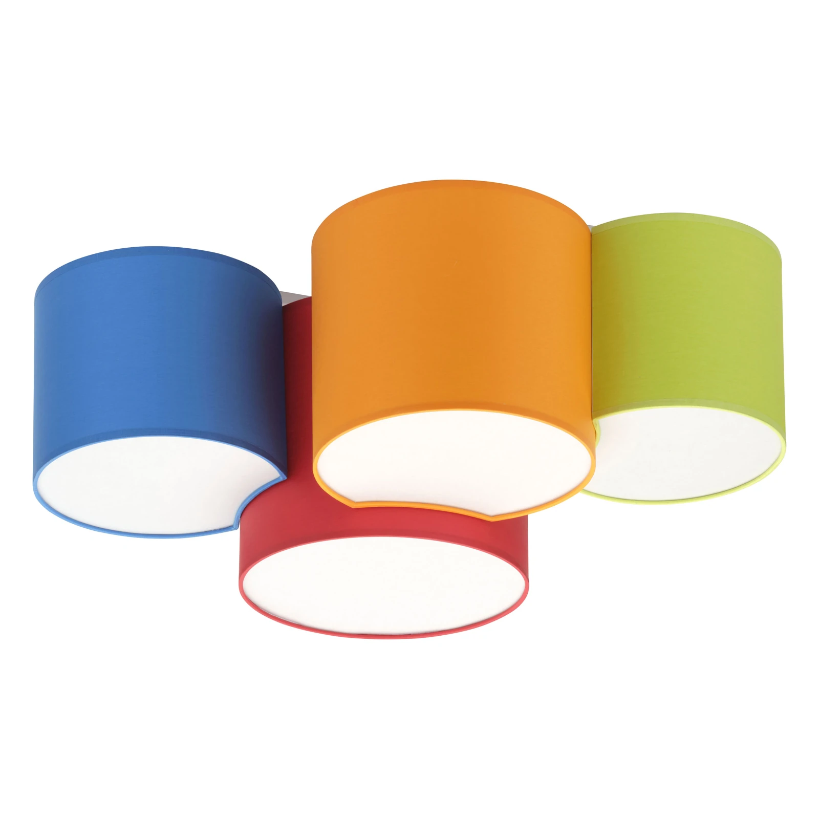 MONA KIDS ceiling light – 4 cylinders, white, multicolour accents
