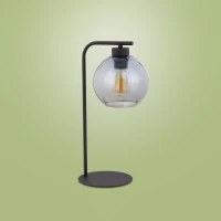 CUBUS table lamp – cube glass shade, graphite base - Image 4