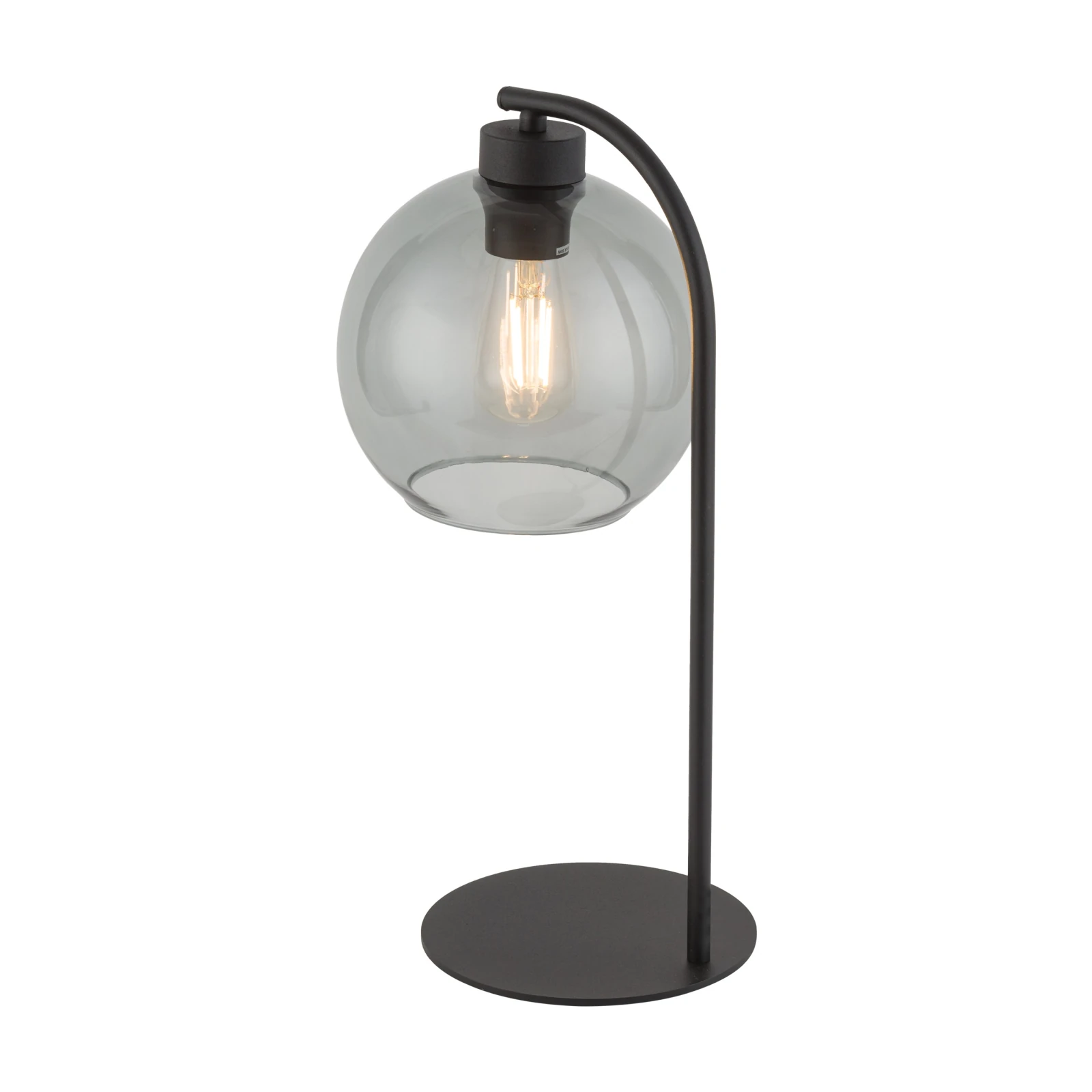 CUBUS table lamp – cube glass shade, graphite base