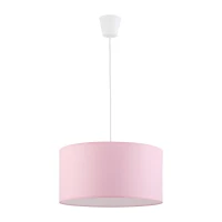 Pendant light 15 W – round, pink and white, kids room accent - Image 1